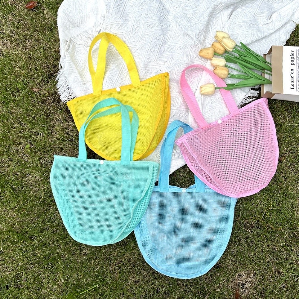 Tote Bag Beach - INS 경량 솔리드 컬러 메쉬 파우치