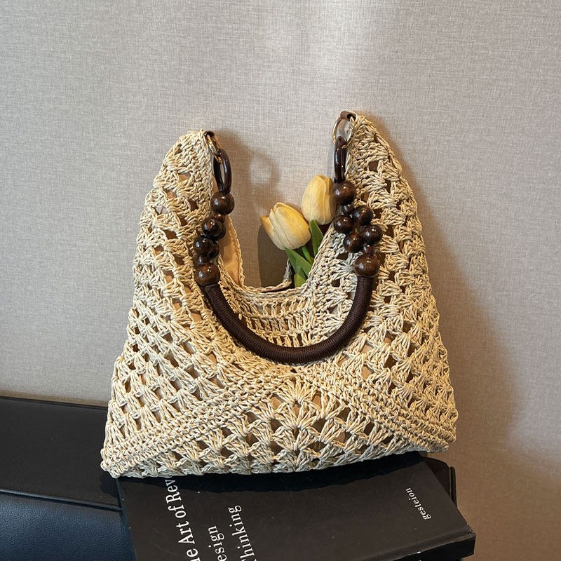 해변 휴가 스타일 대용량 스트로우 숄더백 여성용 202 - Tote Bag Beach 리뷰 및 가격
