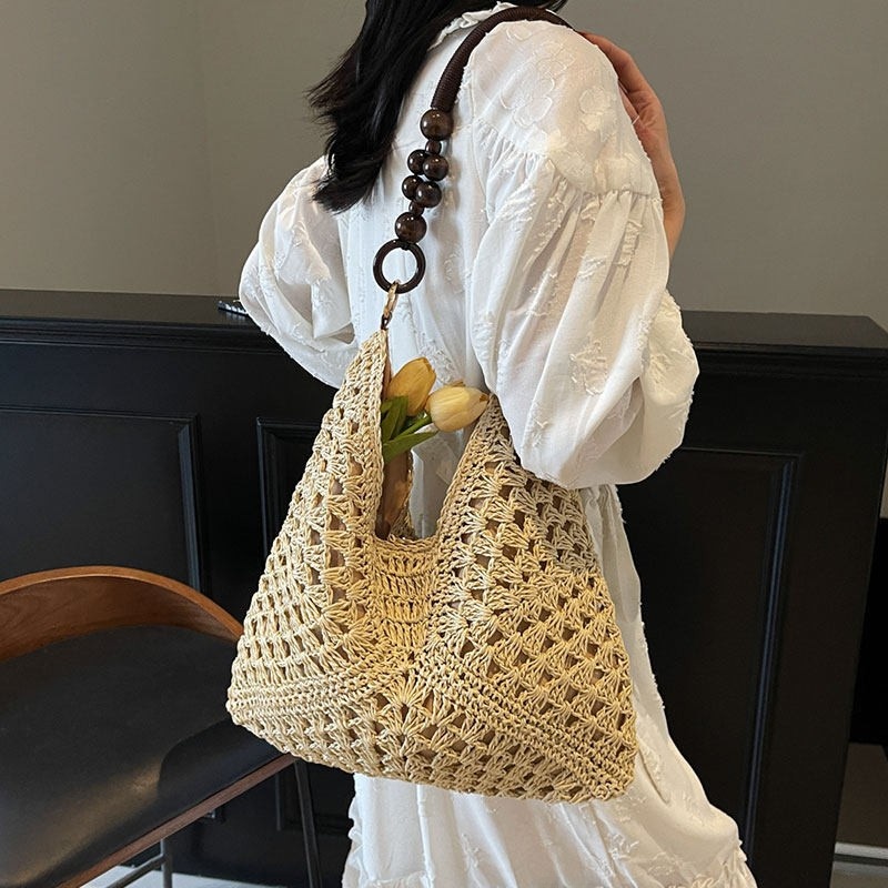 해변 휴가 스타일 대용량 스트로우 숄더백 여성용 202 - Tote Bag Beach 리뷰 및 가격