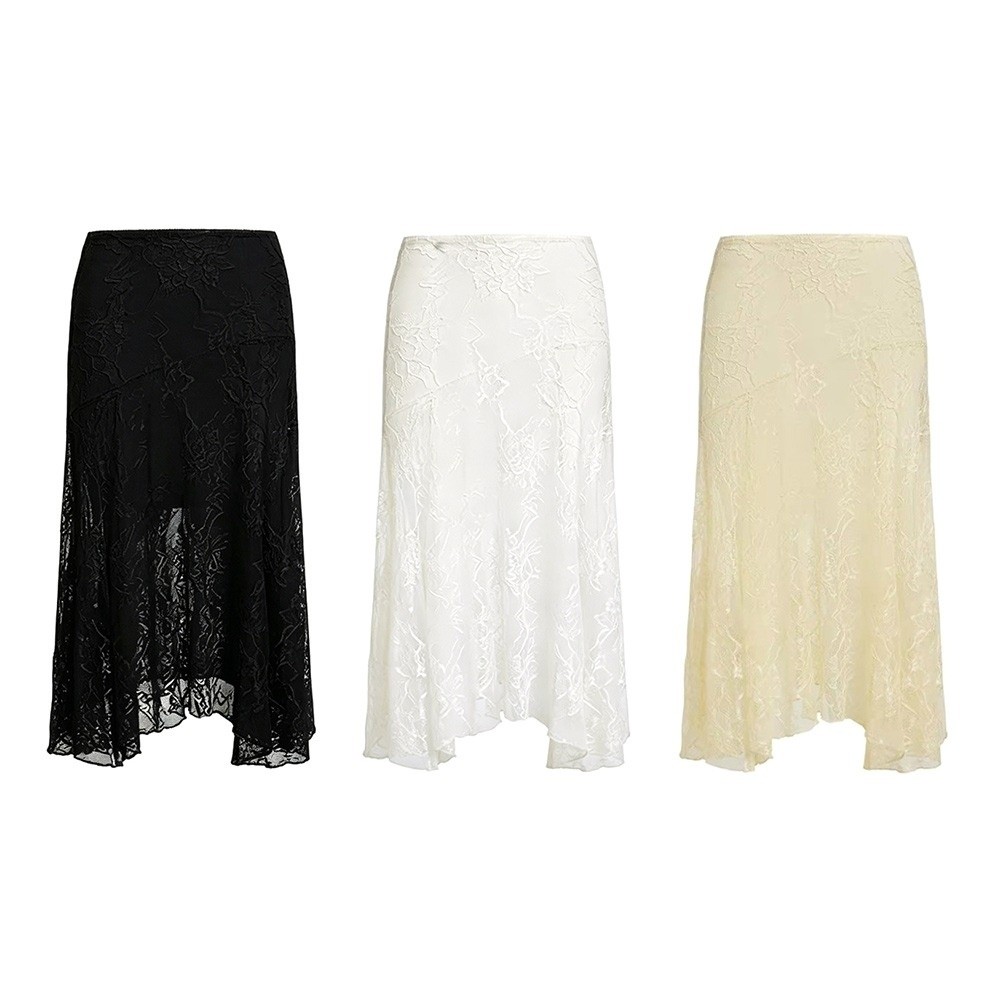 솔리드 컬러 레이스 비치 드레스 시스루 디자인 신축성  - Midi Skirt Floral 리뷰 및 가격
