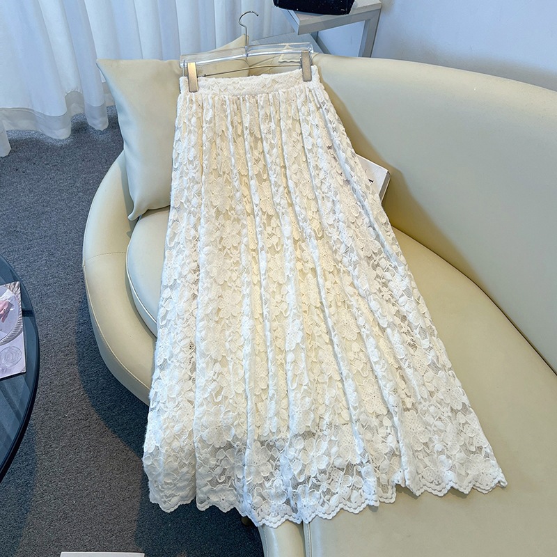 프랑스 크림 베이지색 3D 플로럴 레이스 투피스, 여성 - Midi Skirt Floral 리뷰 및 가격
